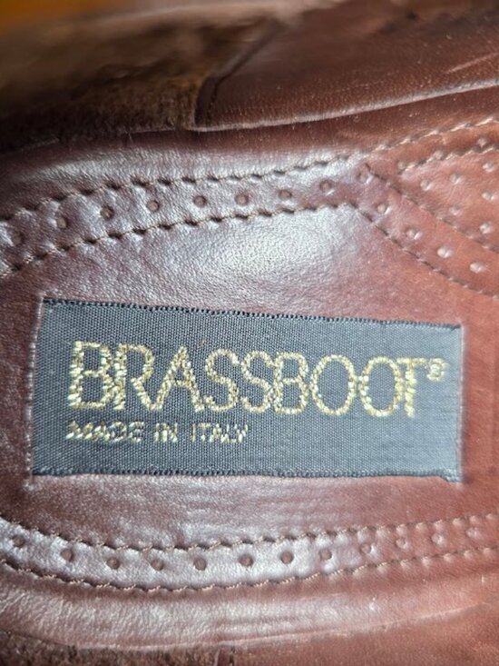 Brassboot Men\'s Brown Leather Slip On Kiltie Loafer Size 9D Made Italy main image 9